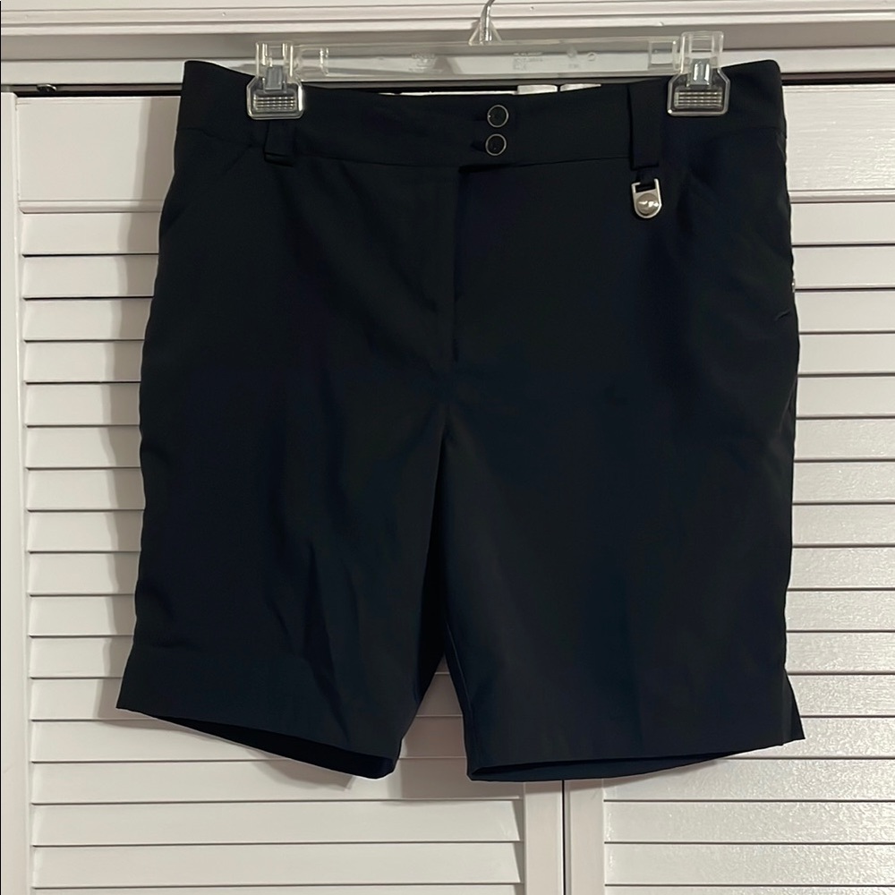 Black Bermuda Golf Shorts with Classic Design